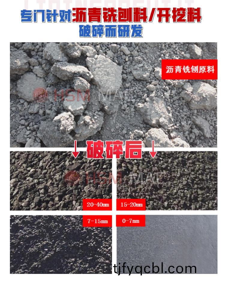 廢舊(jiu)瀝青再生料破碎(sui)設備(bei)